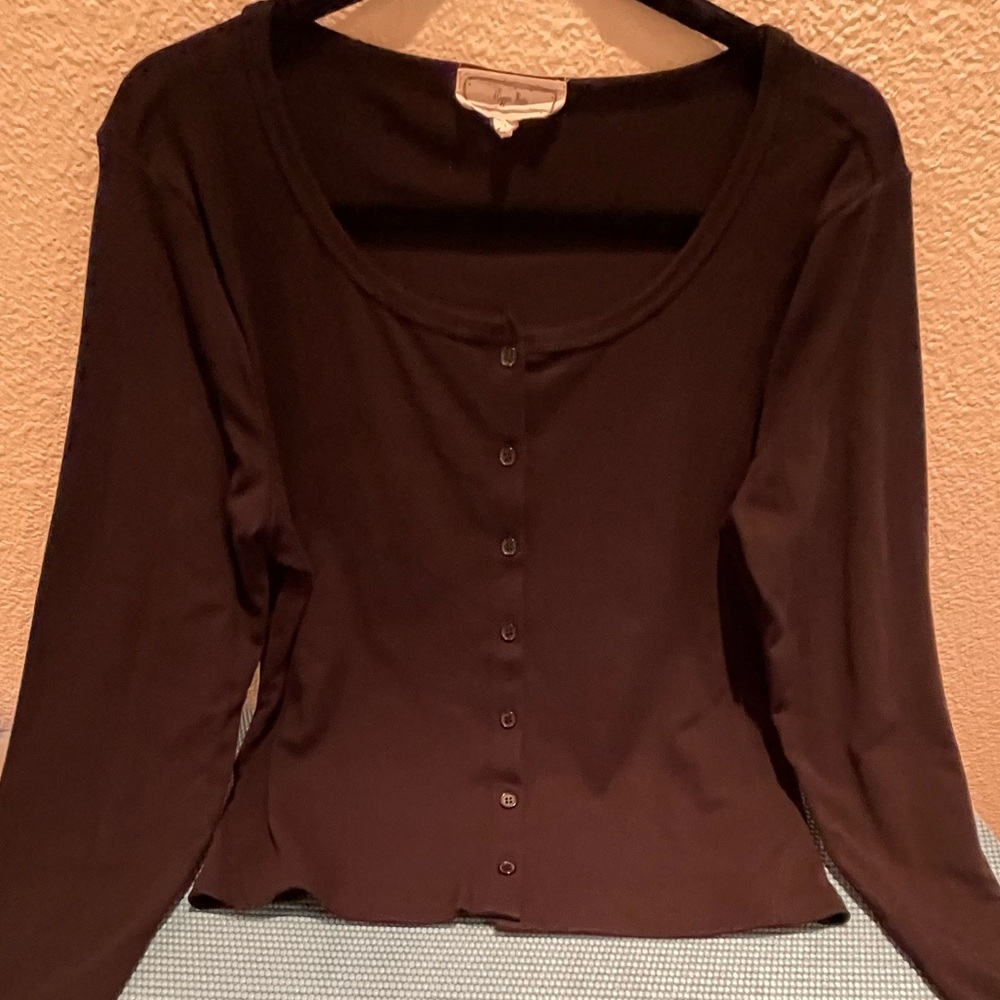 Hippie Rose Black Button-Down Women's cardigan